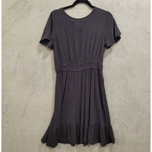 Croft and Barrow Midi Dress Women's Size Medium‎ Black Ruffle Hem Elastic Waist